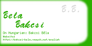 bela bakcsi business card