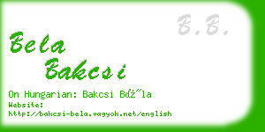 bela bakcsi business card